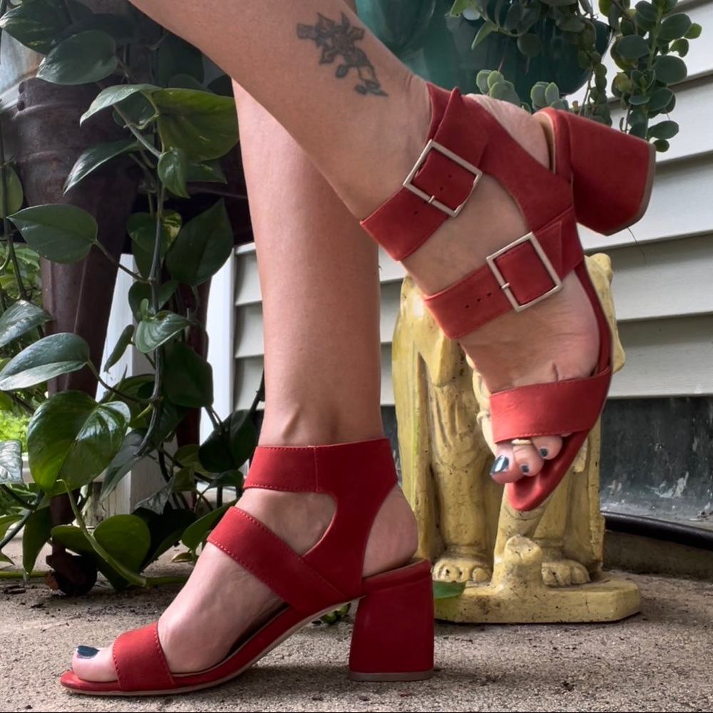 Rust Red Suede Sandals - Picture 10 of 17
